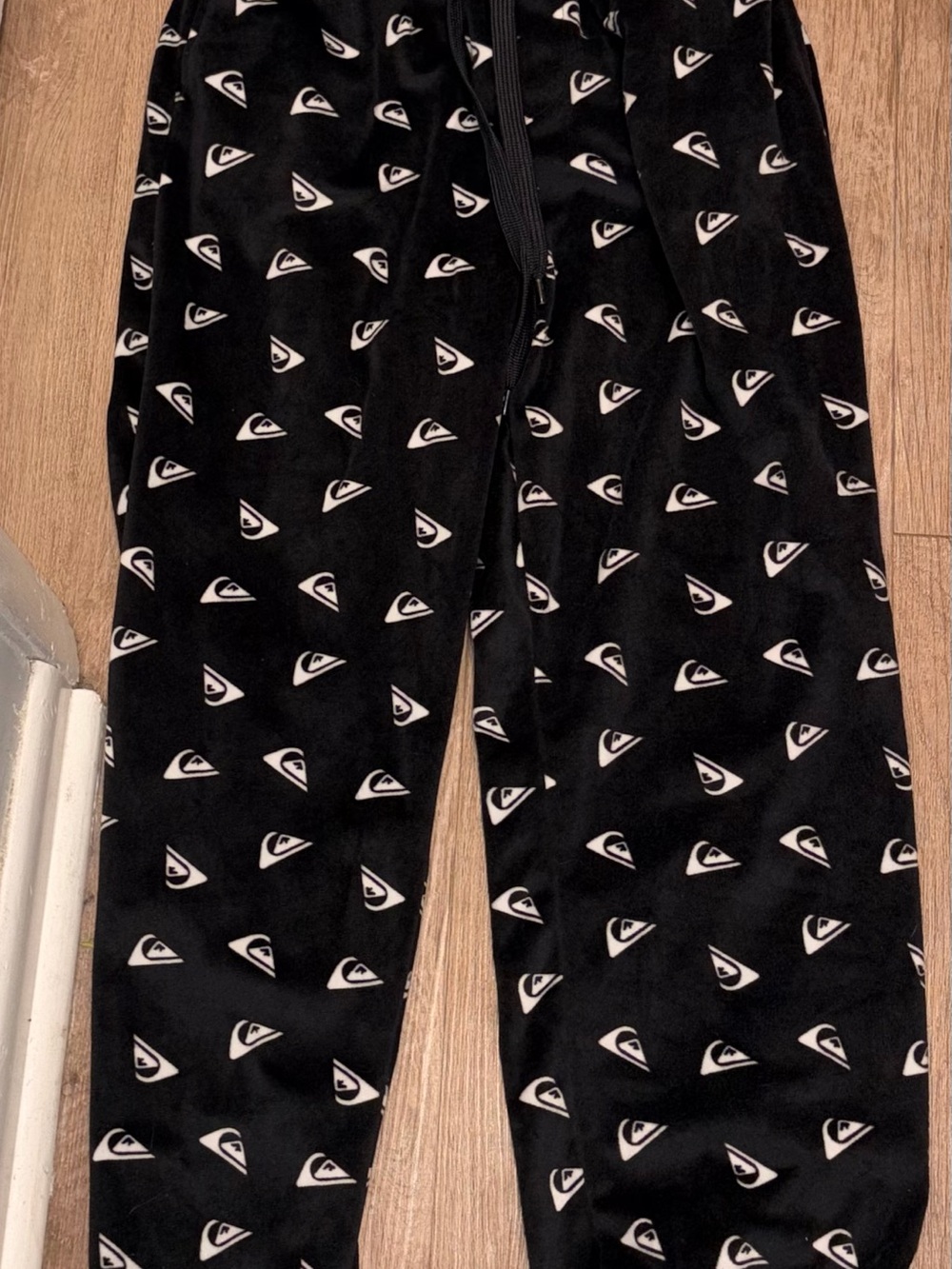Quiksilver Black pajama pants with White Logo Print